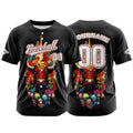 Camiseta de béisbol negra personalizada con botones para hombre mujer adulto y joven Nombre número y logotipo impresos
