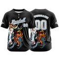 Camiseta de béisbol negra personalizada con botones para hombre mujer adulto y joven Nombre número y logotipo impresos