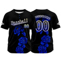 Camiseta de béisbol negra personalizada con nombre número y logotipo personalizados