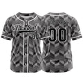 Camiseta de béisbol gris personalizada con botones para hombre mujer adulto y joven Estampado de nombre número y logotipo