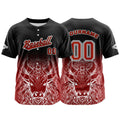Camiseta de béisbol negra personalizada con botones para hombre mujer adulto y joven Nombre número y logotipo impresos