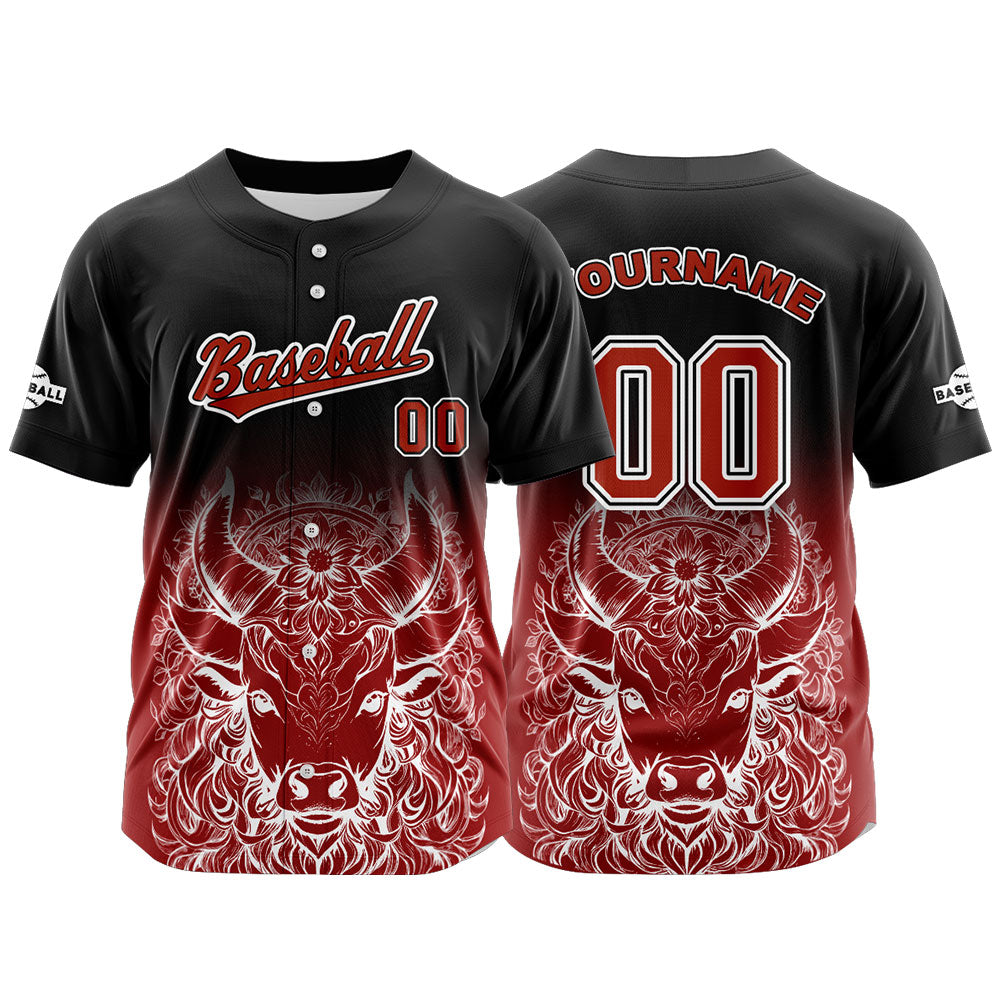 Camiseta de béisbol negra personalizada con botones para hombre mujer adulto y joven Nombre número y logotipo impresos