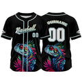 Camiseta de béisbol azul claro personalizada con nombre número y logotipo personalizados