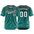 Camiseta de béisbol personalizada color turquesa con botones para hombre mujer adulto y joven Estampado de nombre número y logotipo