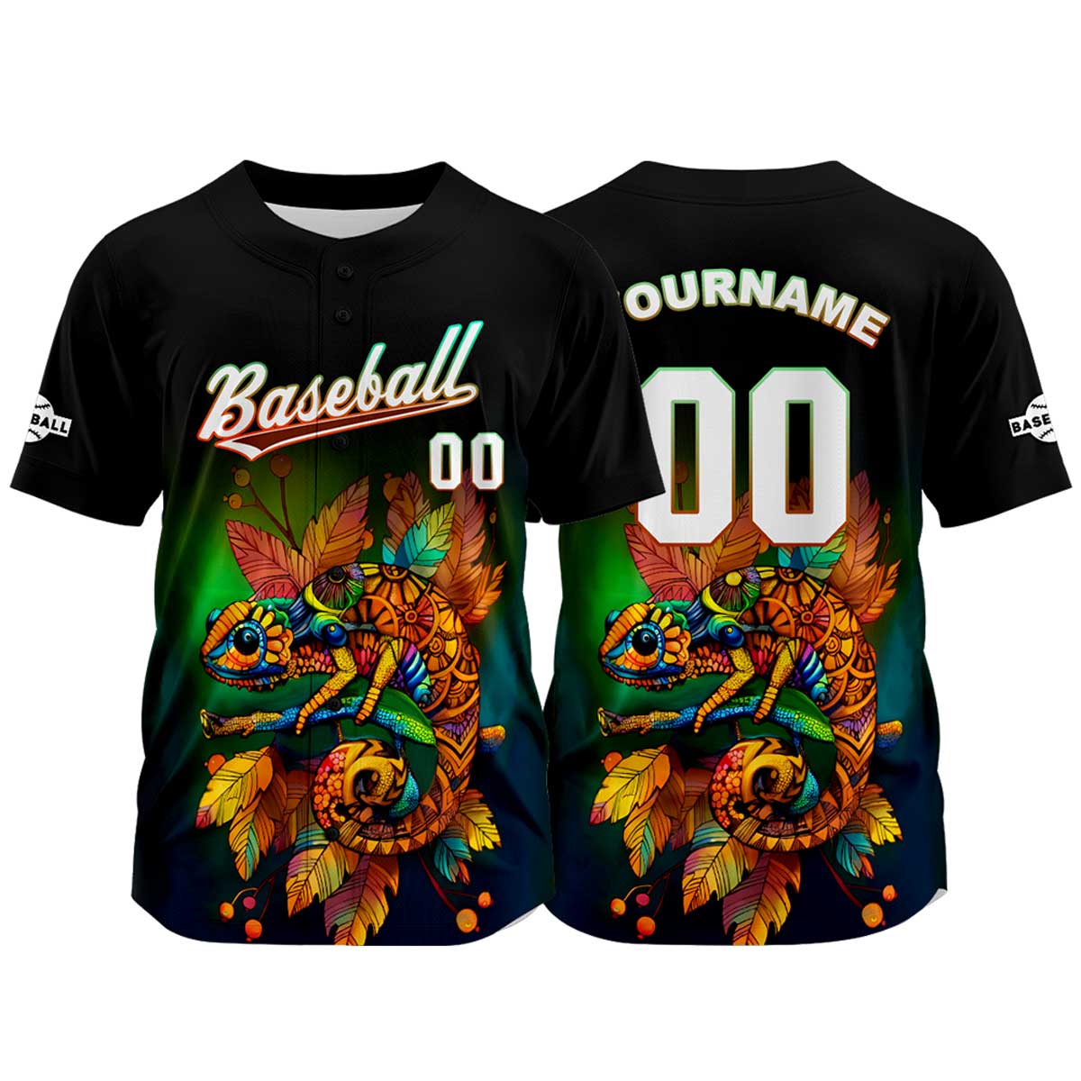 Camiseta de béisbol negra personalizada con nombre número y logotipo personalizados