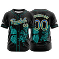 Camiseta de béisbol negra personalizada con botones para hombre mujer adulto y joven Nombre número y logotipo impresos