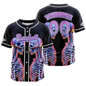 Camiseta de béisbol azul marino personalizada con botones para hombre mujer adulto y joven Estampado de nombre número y logotipo