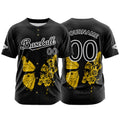 Camiseta de béisbol negra personalizada con botones para hombre mujer adulto y joven Nombre número y logotipo impresos