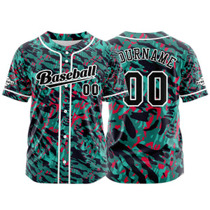 Camiseta de béisbol verde personalizada con botones para hombre mujer adulto y joven Nombre número y logotipo impresos