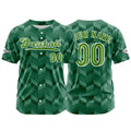 Camiseta de béisbol verde personalizada con botones para hombre mujer adulto y joven Nombre número y logotipo impresos