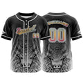 Camiseta de béisbol negra personalizada con botones para hombre mujer adulto y joven Nombre número y logotipo impresos