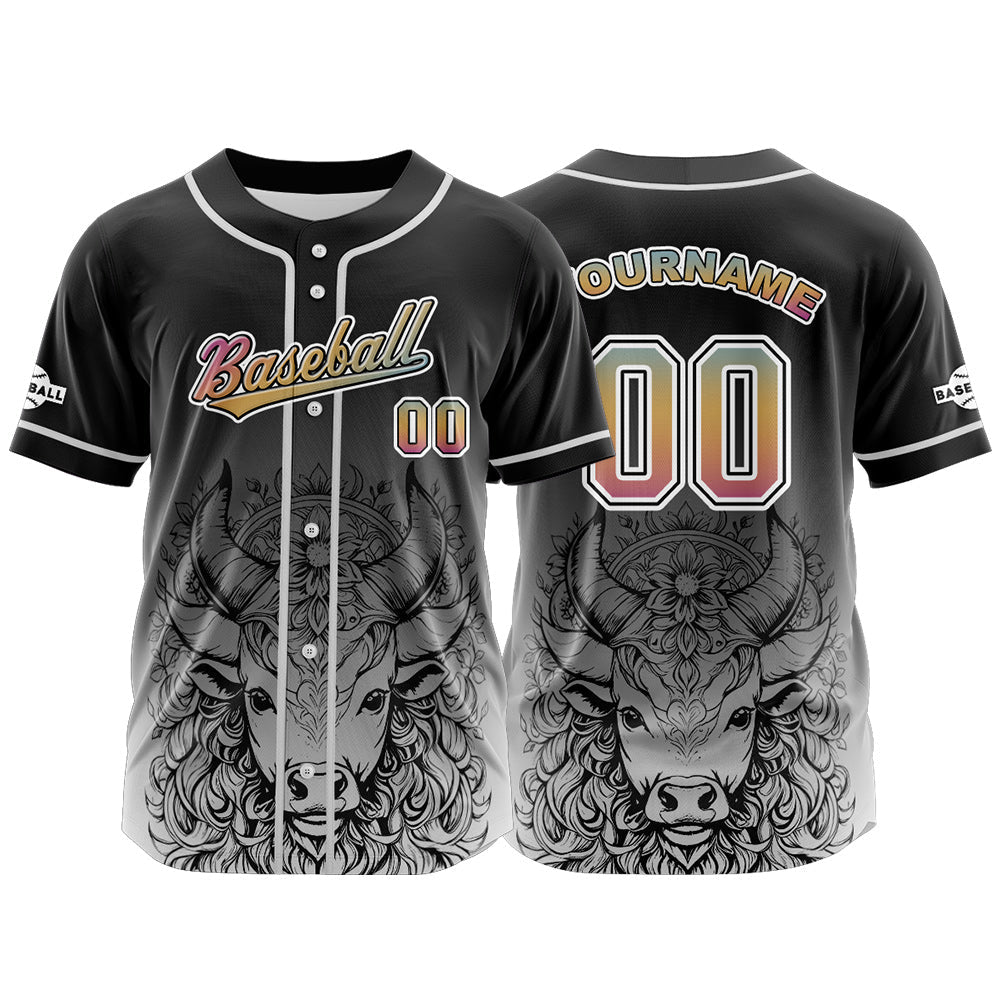 Camiseta de béisbol negra personalizada con botones para hombre mujer adulto y joven Nombre número y logotipo impresos