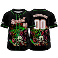Camiseta de béisbol negra personalizada con botones para hombre mujer adulto y joven Nombre número y logotipo impresos
