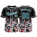 Camiseta de béisbol negra personalizada con botones para hombre mujer adulto y joven Nombre número y logotipo impresos