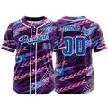 Camiseta de béisbol morada personalizada con botones para hombre mujer adulto y joven Estampado de nombre número y logotipo