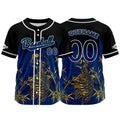 Camiseta de béisbol negra personalizada con botones para hombre mujer adulto y joven Nombre número y logotipo impresos