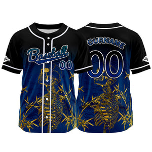 Camiseta de béisbol negra personalizada con botones para hombre mujer adulto y joven Nombre número y logotipo impresos