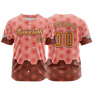 Camiseta de béisbol rosa personalizada con botones para hombre mujer adulto y joven Estampado de nombre número y logotipo