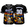 Camiseta de béisbol negra personalizada con botones para hombre mujer adulto y joven Nombre número y logotipo impresos