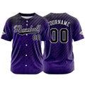 Camiseta de béisbol morada personalizada con botones para hombre mujer adulto y joven Estampado de nombre número y logotipo
