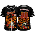 Camiseta de béisbol negra personalizada con botones para hombre mujer adulto y joven Nombre número y logotipo impresos