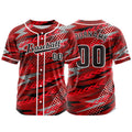 Camiseta de béisbol roja personalizada con botones para hombre mujer adulto y joven Estampado de nombre número y logotipo