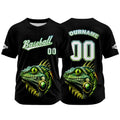Camiseta de béisbol negra personalizada con nombre número y logotipo personalizados