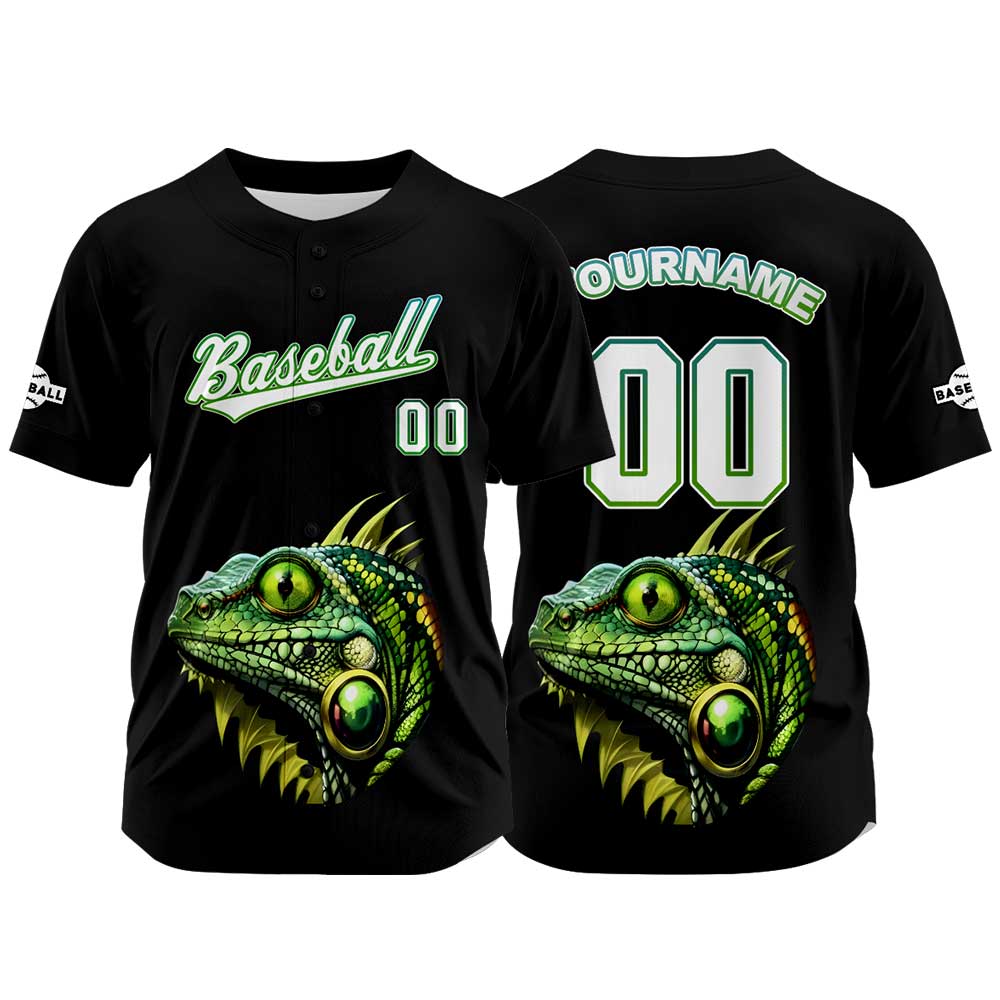 Camiseta de béisbol negra personalizada con nombre número y logotipo personalizados