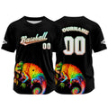 Camiseta de béisbol negra personalizada con nombre número y logotipo personalizados