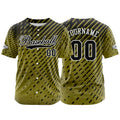 Camiseta de béisbol amarilla personalizada con botones para hombre mujer adulto y joven Estampado de nombre número y logotipo