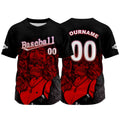 Camiseta de béisbol negra personalizada con nombre número y logotipo personalizados