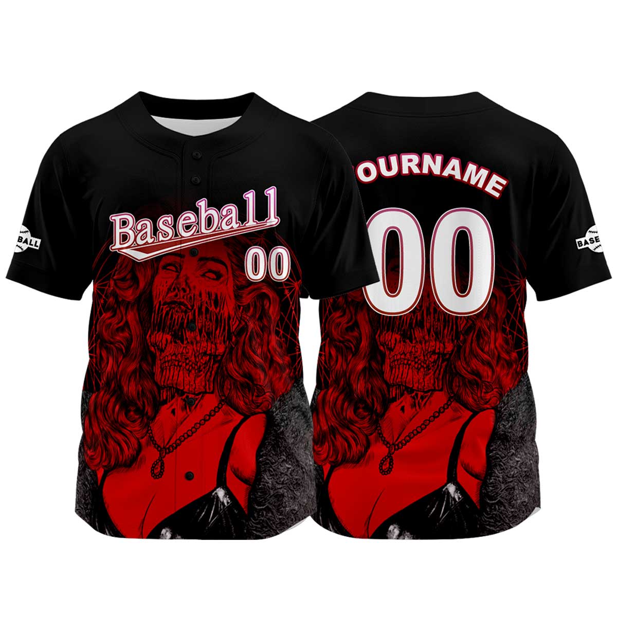 Camiseta de béisbol negra personalizada con nombre número y logotipo personalizados