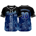 Camiseta de béisbol negra personalizada con botones para hombre mujer adulto y joven Nombre número y logotipo impresos