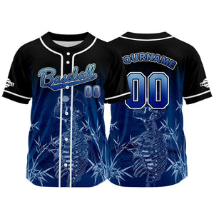 Camiseta de béisbol negra personalizada con botones para hombre mujer adulto y joven Nombre número y logotipo impresos