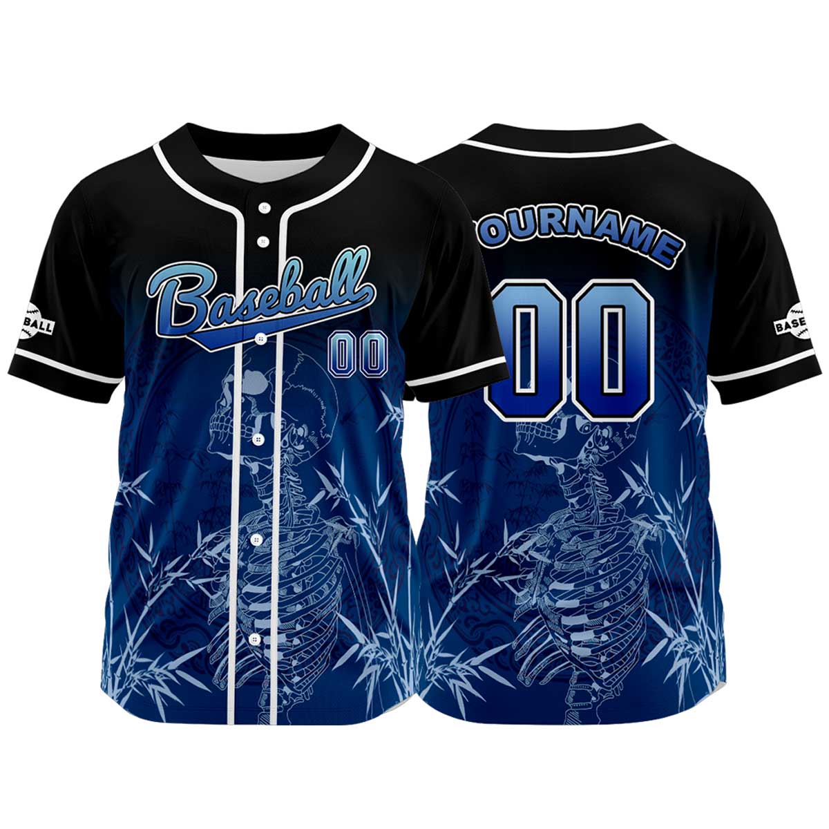 Camiseta de béisbol negra personalizada con botones para hombre mujer adulto y joven Nombre número y logotipo impresos