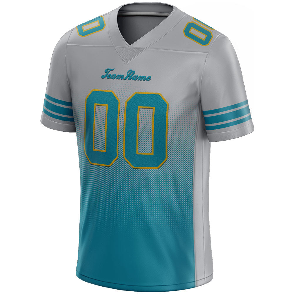 custom authentic drift fashion football jersey gray-teal