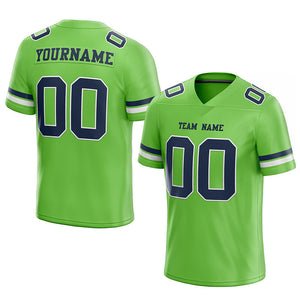customized authentic football jersey green blue -white mesh