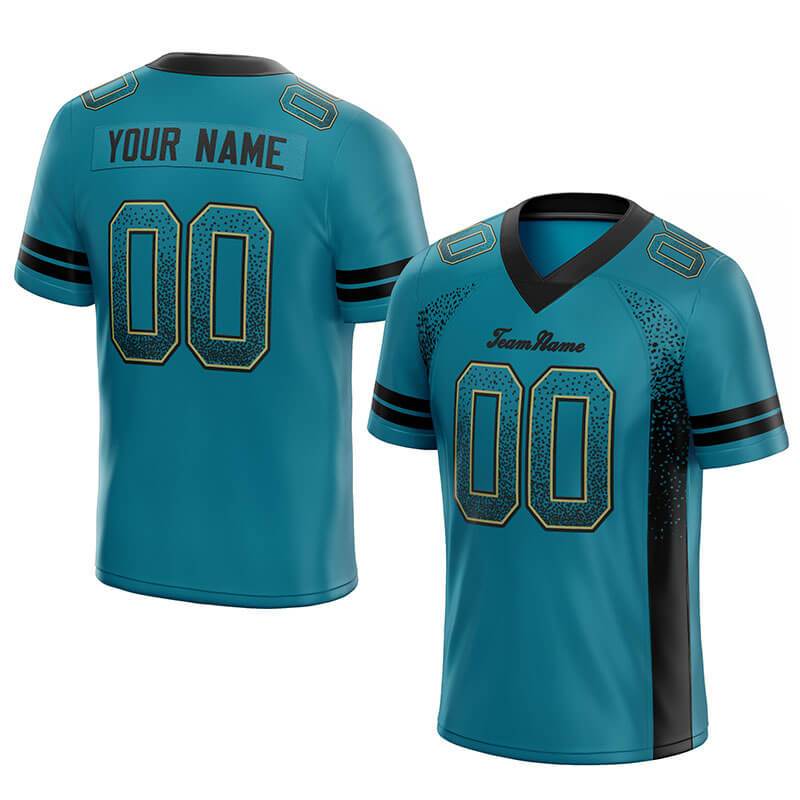 custom authentic drift fashion football jersey gray-teal mesh
