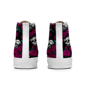 Resalta tu estilo con las zapatillas de lona de caña media Skeleton para hombre y mujer