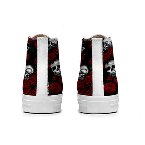 Resalta tu estilo con las zapatillas de lona de caña media Skeleton para hombre y mujer