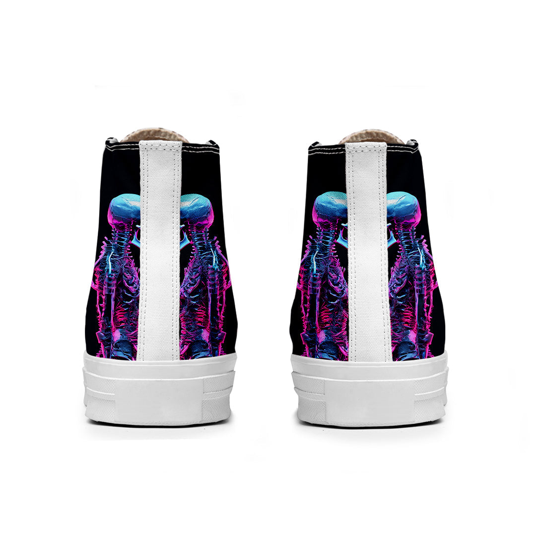 Resalta tu estilo con las zapatillas de lona de caña media Skeleton para hombre y mujer