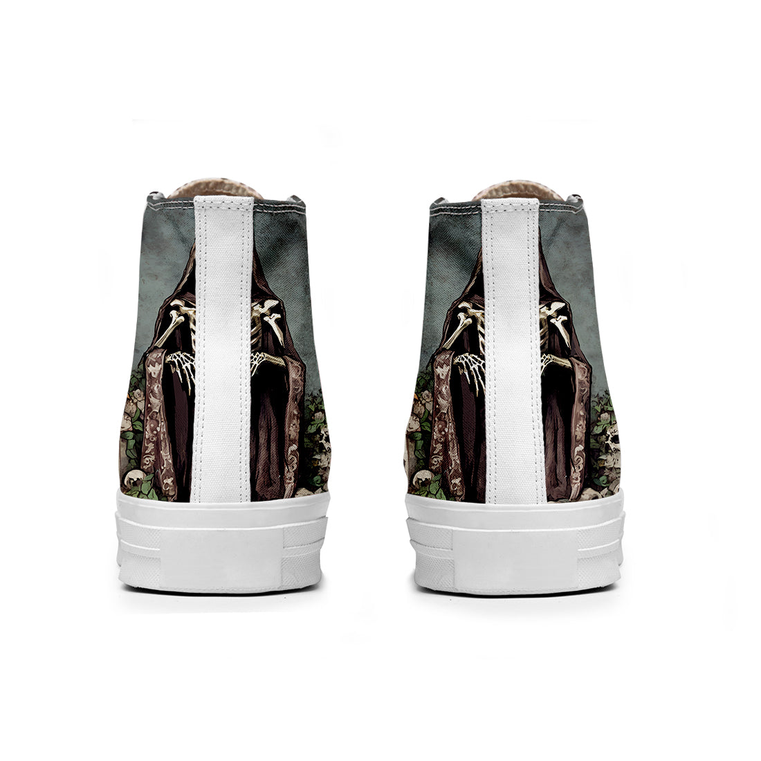 Resalta tu estilo con las zapatillas de lona de caña media Skeleton para hombre y mujer