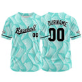 Camiseta de béisbol con dise?o personalizado estampado completo color aguamarina