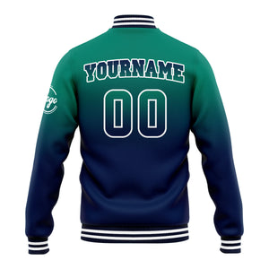 Chaqueta universitaria personalizada estilo Letterman para hombres-mujeres y jóvenes-color verde y azul marino