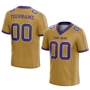 customized authentic football jersey old gold purple-white mesh
