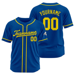 Camiseta de béisbol personalizada con diseño bordado & estilo hip hop & color azul rey