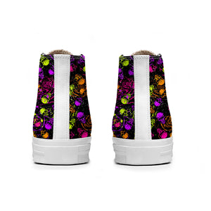 Resalta tu estilo con las zapatillas de lona de caña media Skeleton para hombre y mujer