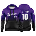 Sudadera con capucha personalizada con degradado para hombre-mujer-niña o niño Estampa tu logotipo-nombre o número Morado y negro