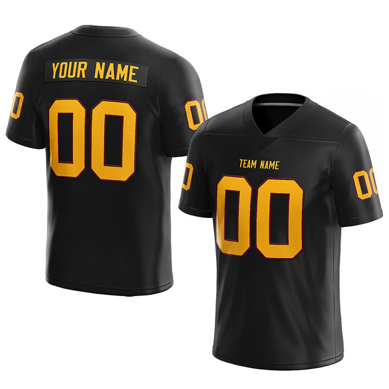customized  authentic football jersey black-yellow mesh