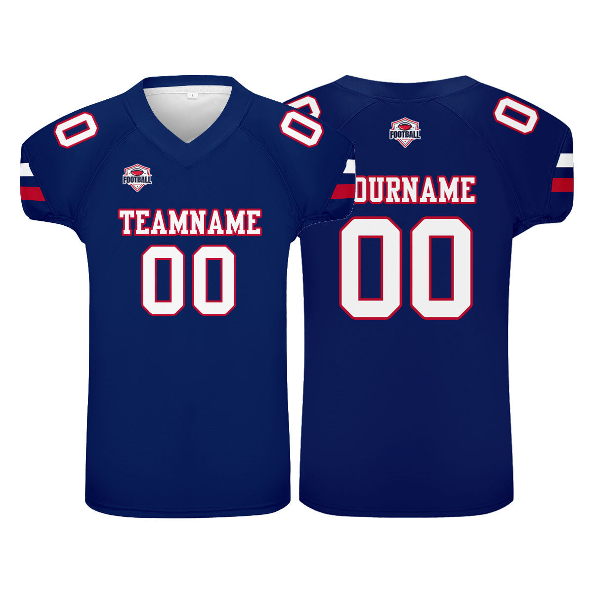 Camiseta de fútbol personalizada con nombre y número del equipo impresos-color azul marino